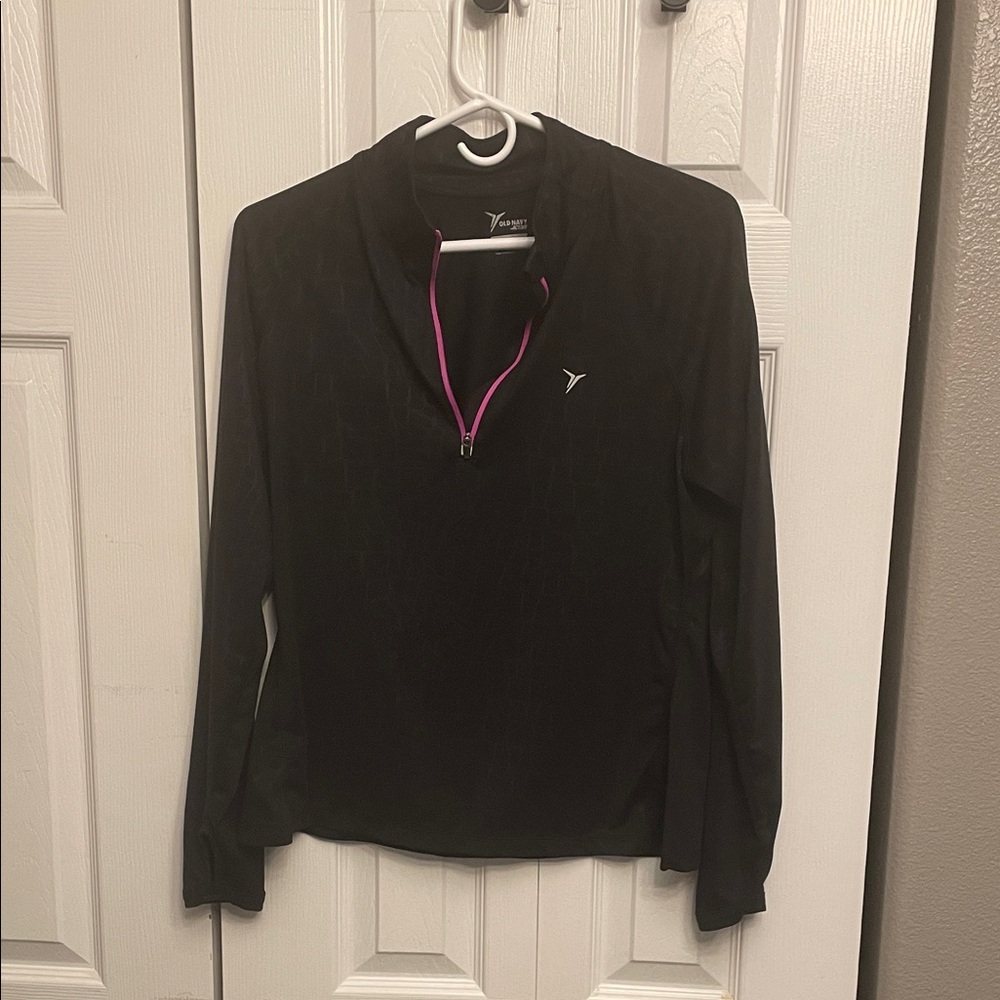 Old Navy Black Sweatshirt with Pink Zipper